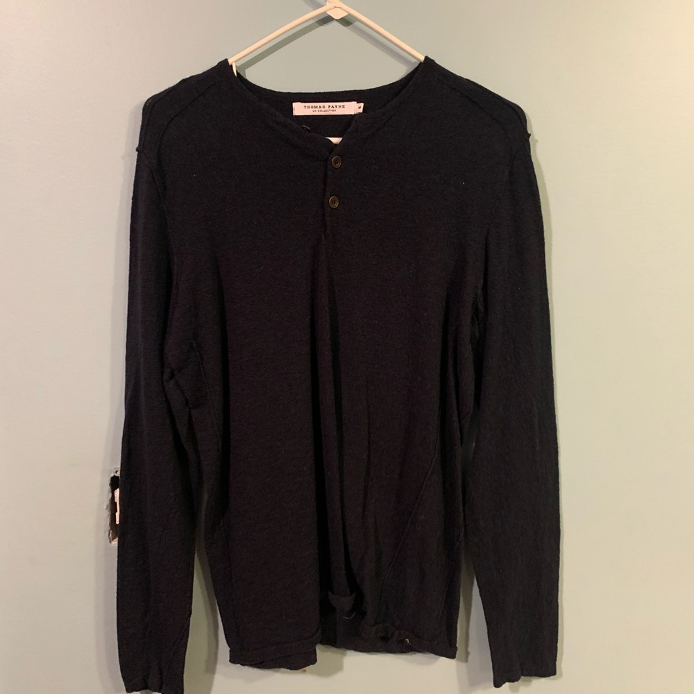 Thomas Payne Grey Long Sleeve 1/4 button up